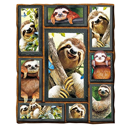 NDXRWDZR Kuscheldecke Gelbes Faultier Kuscheldecke Flauschig als Geschenke für Frauen Männer Extra Weich Warm Decke als Sofaüberwurf Tagesdecke oder Wohnzimmerdecke - 220 x 240 cm von NDXRWDZR