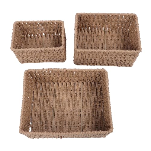 3pcs Wicker -Aufbewahrungskörbe für Regale organisieren dekorative gewebte Aufbewahrungskörbe Set Desk Organisatoren von NDiyueAa