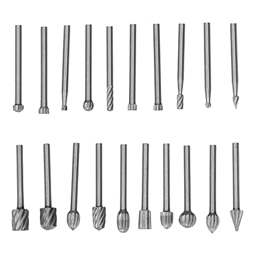 Holzbearbeitung Hochgeschwindigkeits -Stahl -Rotationsdatei DIY -Schleifkopf für effizientes Schnitzpolierschlitz, 20pcs von NDiyueAa