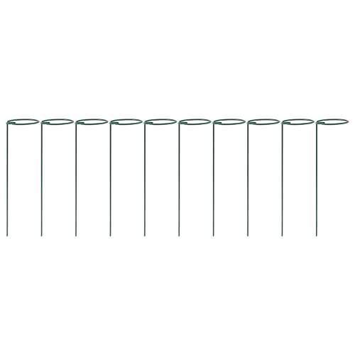 Metallschnalel 10pcs Topfpflanzen bieten Unterstützung 25 cm lang grünem em Garten für Gärten Rasenflächen -Decks Terrassen von NDiyueAa