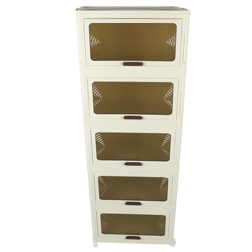NDiyueAa Stapelbare Aufbewahrungsbox großer Kapazität Sparsparend Faltbarer Lagerbehälter für Küchenbadezimmer Schlafzimmer (5 Schichtengröße: 26x26x71cm / 10.24x10.24x27.95in) von NDiyueAa