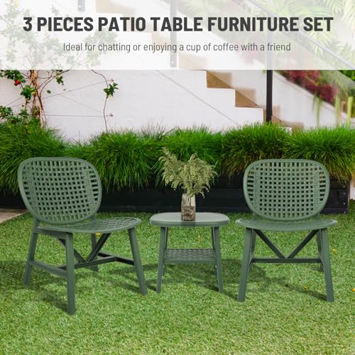 Terrasse All Weather Dining Set wasserdicht 3pcs Chic Tischstühle für Balkon Yard (Dunkelgrün) von NDiyueAa