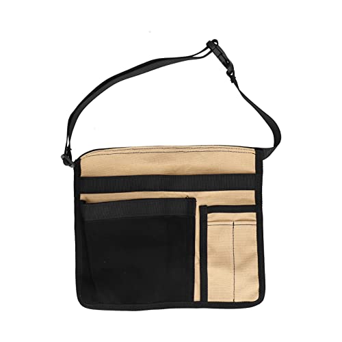 Werkzeug Taillenbeutel Leichtes Multi -Taschen -Oxford -Stoff Taille Werkzeugbeutel Garten Klettern im Freien (Schwarz + Khaki) von NDiyueAa