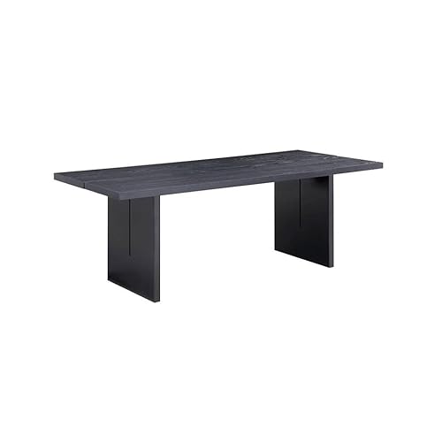 NEBE Esstisch Esstisch aus massivem Holz im Wabi-Sabi-Stil, schwarzer Langer Tisch, Heim-Teetisch, Werkbank Dining Table(180cm) von NEBE