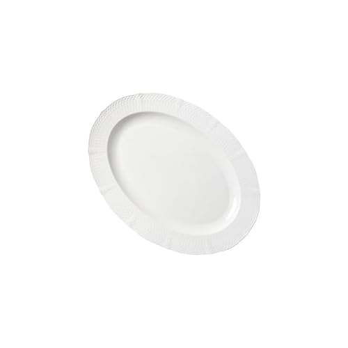 NEBE Frühstücksteller 12-Zoll-Hotelküchengeschirr, weißer Porzellan-Spitzenteller mit verschiedenen Mustern, tiefe Schüssel, Club-Restaurant, kreatives Gericht, spezielles kaltes Steingut(12 in) von NEBE