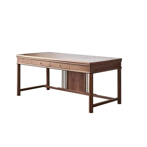 NEBE Schreibtisch Schwarzer Nussbaum im chinesischen Stil, Schreibtisch, Maltisch, einfaches Schreiben, Firmenbüro, geeignet for und Arbeit Gaming Tisch(200 * 80 * 75cm) von NEBE