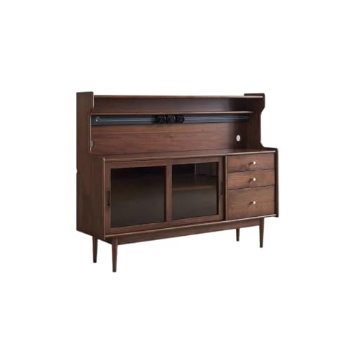 NEBE Sideboard 150 x 40 x 117 cm Retro-Walnussfarben-Aufbewahrungstisch for den Eingangsbereich, einfache Wandaufbewahrungsmöbel, Aufbewahrungsschrank for das Wohnzimmer zu Hause Schrank von NEBE