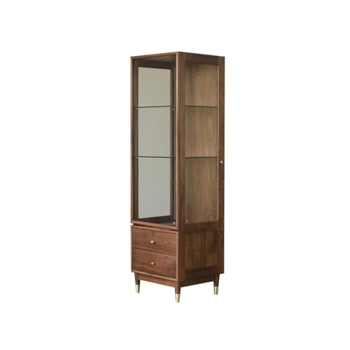 NEBE Weinkühlschrank 170cm hohe Walnuss-Weinglas-Vitrine passend for Home Cafe Bar Weinregal von NEBE