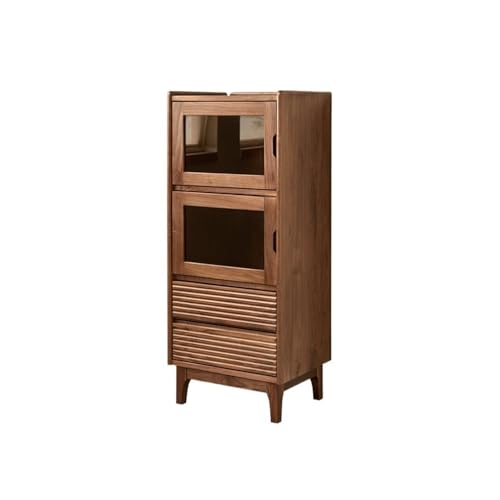 NEBE Weinkühlschrank 50x40x120cm Walnussholz Kleiner Aufbewahrungstisch, EIN Aufbewahrungsschrank Sofa Im Schlichten Wohnzimmer, Der Zur Ausstellung Und Aufbewahrung Verwendet Wird Weinregal von NEBE