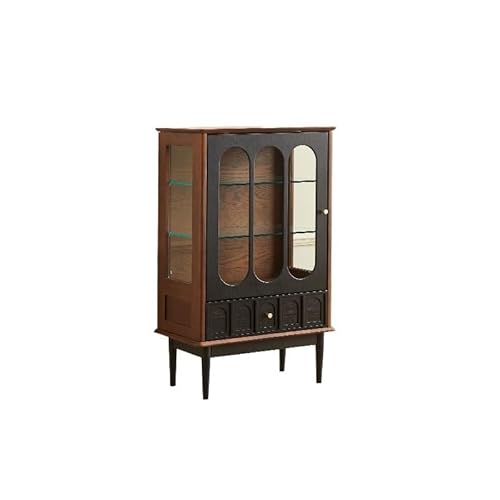 NEBE Weinkühlschrank Retro-Vitrine, Wandmöbel aus Massivholz, geeignet for Wohnzimmer, Schlafzimmer, Eingangsbereich usw Weinregal von NEBE