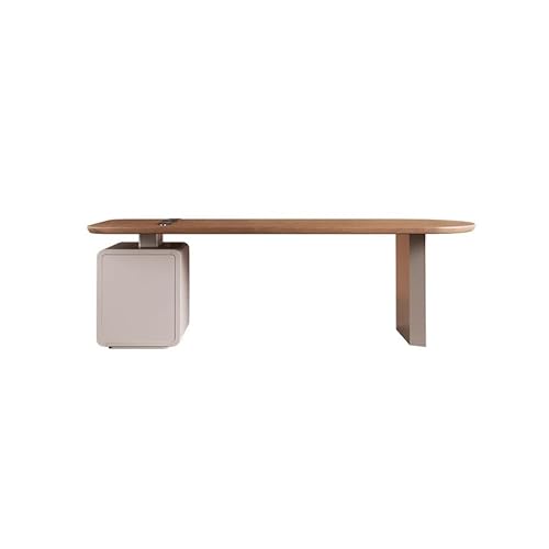 Schreibtische Cremefarbener Bürobedarf aus weißem Massivholz, Einzelplatz-Chef-Computertisch, Aufbewahrungsmöbel mit Schubladen-Seitenschrank Desk(200x80x75cm) von NEBE