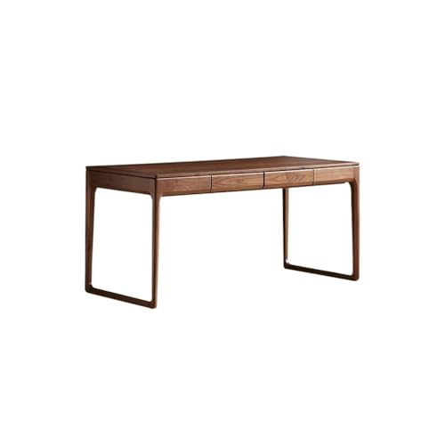 Schreibtische Home-Office-Möbel aus Walnuss-Massivholz mit Schubladen, einfacher rechteckiger Arbeitstisch for das Arbeitszimmer, auch geeignet for Wohnzimmer, Küche usw Desk(160x70x75cm) von NEBE