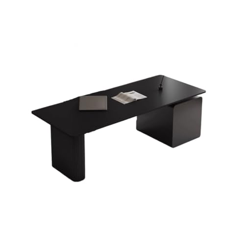 Schreibtische Minimalistischer Kleiner Apartmentschreibtisch aus Schiefer, Moderne Schwarze Boss-Computerwerkbank, geeignet for Unternehmen und Zuhause Desk(160x80x75cm) von NEBE