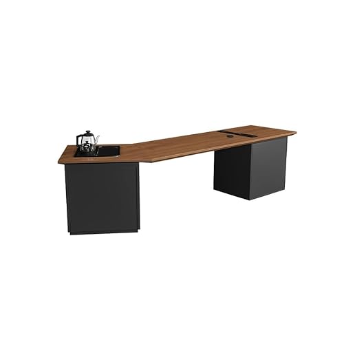 Schreibtische Schreibtisch des Vorsitzenden aus massivem Holz, Langer Arbeitstisch for den Chef, Möbel mit Stauraum eignen Sich for Unternehmen und Privathaushalte Desk(220x80x75cm) von NEBE