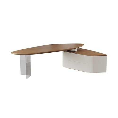 Schreibtische Solid Wood Special-Shaped Boss Office Work Desk, Storage with Side Cabinets, Suitable for Business and Home Desk(180x75x75cm) von NEBE