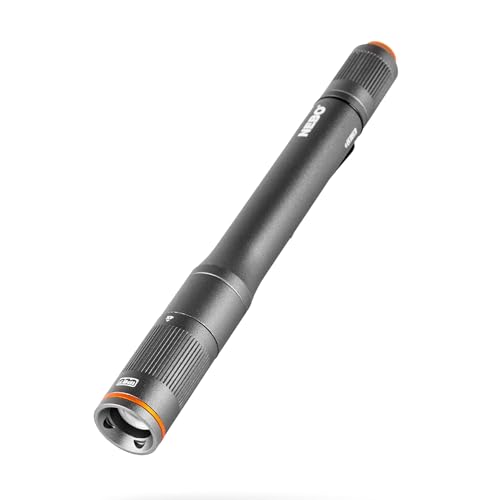 NEBO Columbo Flex 150 Pen-Sized Flashlight | Black LED Inspection/Work Light | AAA Battery Powered with with 4X Adjustable Zoom, NEB-POC-0007-G, Grey // • Powered by 2x AAA Alkaline batteries NEBO Columbo Flex 150 Pen-Sized Flashlight | Black LED Inspection/Work Light | AAA Battery Powered with with 4X Adjustable Zoom, NEB-POC-0007-G, Grey // • Powered by 2x AAA Alkaline batteries von NEBO