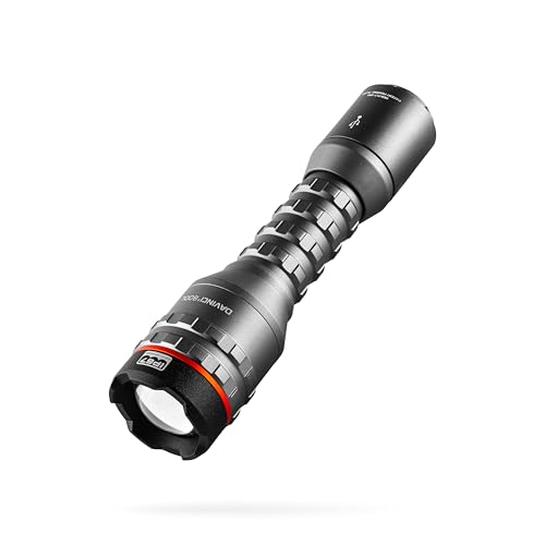 NEBO Davinci 800-800 Lumen Wiederaufladbare Wasserdichte LED-Taschenlampe - Mit Powerbank-Funktion und einstellbarem Zoom,Stahlgrau von NEBO