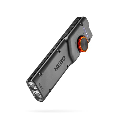 NEBO Edge 2K Pocket Light - 2.000 Lumen Kompakte Taktische Taschenlampe, Dynamisches Wählrad, USB-C Wiederaufladbare Taschenlampe von NEBO