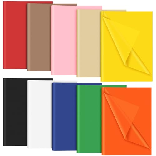 NEBURORA 120 Blatt mehrfarbiges Seidenpapier 10 Farben Seidenpapier Kunst-Tissue Großpackung für Geburtstage, Feiertage, Geschenke, Verpackung, Blumenstrauß, Verpackung, Dekoration von NEBURORA