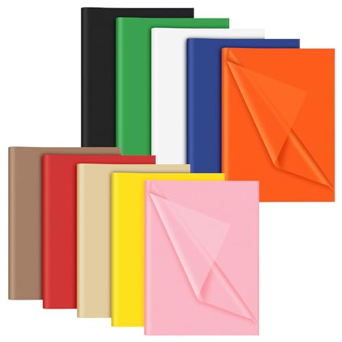 NEBURORA Seidenpapier Set in verschiedenen Farben 60 Blatt 10 Farben Geschenkpapier Kunstpapier Basteln für Festivals, DIY, Geschenkverpackung, Basteln, Geburtstag, Mottoparty, Dekoration von NEBURORA