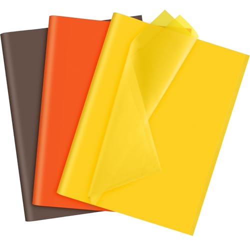 NEBURORA Seidenpapier Set in verschiedenen Farben 60 Blatt Herbst Geschenkpapier, Kunstpapier, Kunsthandwerk, 3 Farben, für Thanksgiving, Halloween, Herbst Themenparty Dekoration von NEBURORA