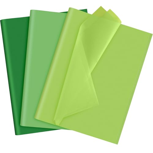 NEBURORA Sortiertes Grünes Seidenpapier Set 60 Blatt Geschenkpapier Seidenkunstpapier 3 Farben für St. Patrick's Day, DIY, Kunst und Handwerk, Geburtstag, Ostern, Hochzeit, Urlaub, Party Dekoration von NEBURORA