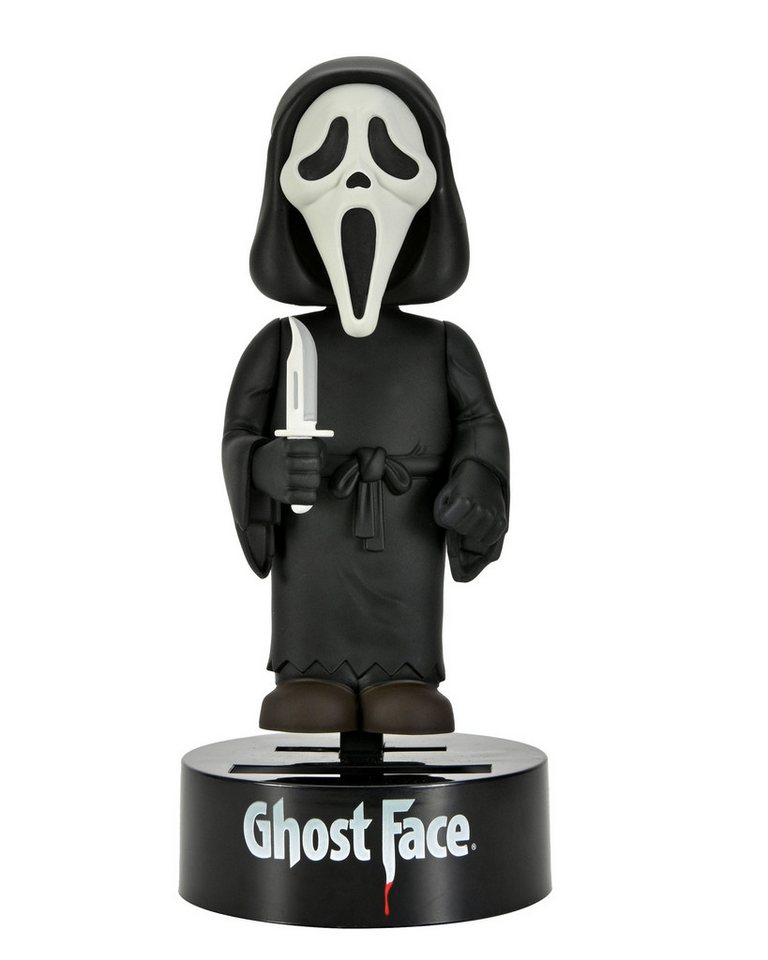 NECA Dekofigur Ghost Face Body Knocker Wackelfigur Ghost Face 16 cm (1 St), Fängt an zu wackeln, bei Licht, wird durch Solar betrieben. von NECA