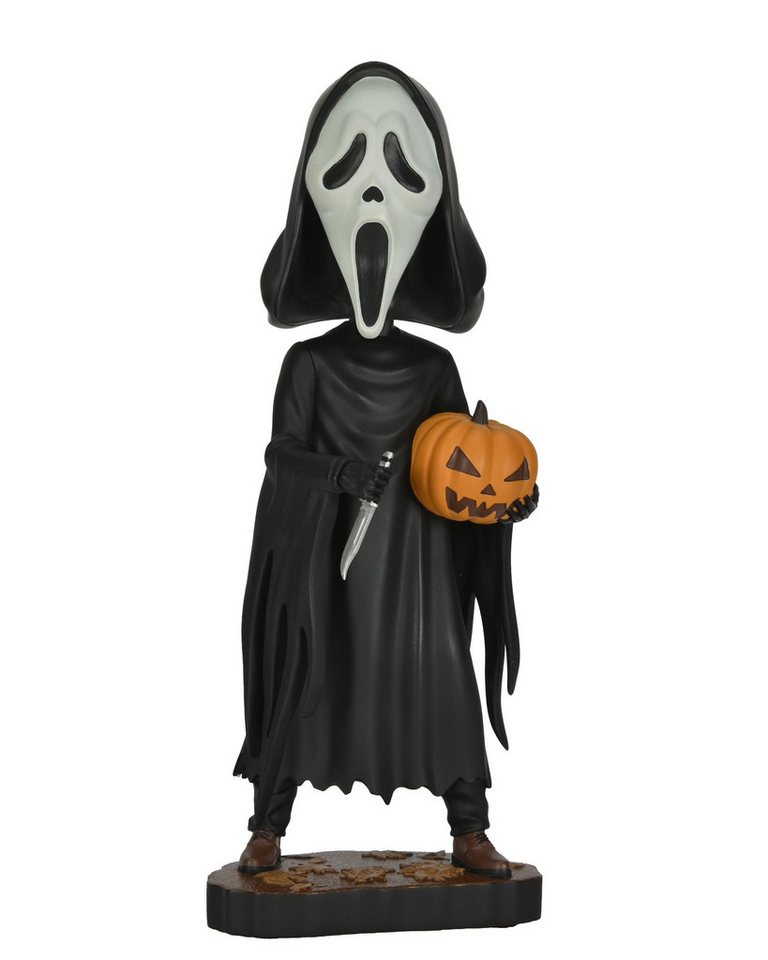 NECA Dekofigur Scream Head Knocker Wackelkopf-Figur Ghost Face with Pumpkin 20 cm (1 St), aus hochwertigem Resin gefertigt von NECA
