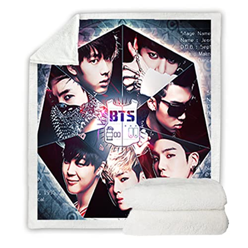 BTS Bangtan Boys Decken Fleecedecken for Erwachsene Kinder, Mikrofaser,Weich Und Warm,für Schlafsofa Und Sofa,A-1554,150 * 200CM von NECEHY