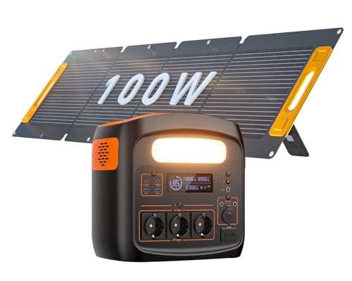 Tragbare Powerstation 1200W (2400W Spitzenleistung), 1102,5Wh LiFePO4 Akku, Schnellladung in 90 Min., PD 100W, USB-C/AC/DC, Solarladung, für Camping, Notstrom, Outdoor (1200W+100W) von NECESPOW