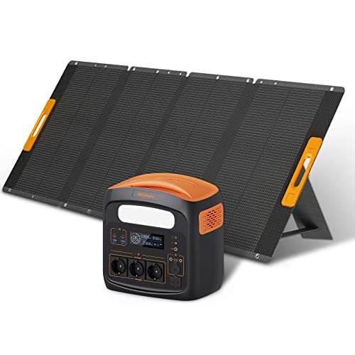 Tragbare Powerstation 1200W 921Wh mit 210W Solarpanel, Solargenerator Batterie LiFePO4 0-100% 1,3 Stunden Schnelllade, Solarpanel Faltbar mit 6-in-1 Adapterkabel für Outdoor Garten von NECESPOW