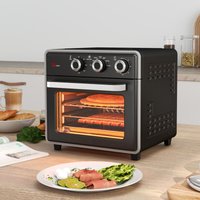 20 l 1400 W Mini-Konvektionsofen mit Backblech, Grill und Krümelfach, 90 °C-230 °C Heißluftfritteuse mit 5 Modi, Frittierkorb von NECHE