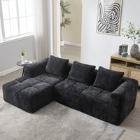 3-Sitzer-Modulsofa aus weichem Chenille, L-förmiges Sofa 250 cm, modernes Schwarz, keine Installation erforderlich, Aufbewahrungstasche 3-Sitzer-Modulsofa aus weichem Chenille, L-förmiges Sofa 250 cm, modernes Schwarz, keine Installation erforderlich, Aufbewahrungstasche von NECHE