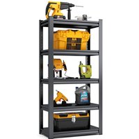 5-stöckiges Hochleistungsregal aus Metall, hohe Tragkraft, höhenverstellbar, max. 650 kg, für die Lagerung in der Garage und Küche, H160 x 80 x 40 cm von NECHE