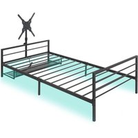 LED Metall Einzelbett 95x200cm Erwachsenen- und Kinderbett Esports Gaming Bett Verstellbarer Metallständer Unterbettaufbewahrung Schwarz LED Metall Einzelbett 95x200cm Erwachsenen- und Kinderbett Esports Gaming Bett Verstellbarer Metallständer Unterbettaufbewahrung Schwarz von NECHE