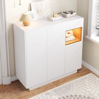 Schuhschrank Eingangsschrank LED 16 Farben 105x39,5x100,5cm 3 Türen 1 Schublade Ablagefach Schuhschrank 18-24 Paar Schließfächer Weiß Schuhschrank Eingangsschrank LED 16 Farben 105x39,5x100,5cm 3 Türen 1 Schublade Ablagefach Schuhschrank 18-24 Paar Schließfächer Weiß von NECHE