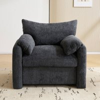 Übergroßer Sessel aus Chenille-Stoff, schlichter Freizeitstuhl für das Wohnzimmer, modernes Design, Grau von NECHE