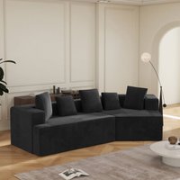 Weiches 3-Sitzer-Modulsofa 312 cm in schwarzem Cord – Lieferung als komprimierter Bausatz ohne Montage Weiches 3-Sitzer-Modulsofa 312 cm in schwarzem Cord – Lieferung als komprimierter Bausatz ohne Montage von NECHE
