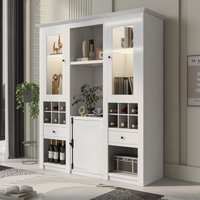Weiße Vitrine mit LED-Beleuchtung, Großer Lagerschrank, Moderne Wohnzimmermöbel, 143x45,5x170 cm Weiße Vitrine mit LED-Beleuchtung, Großer Lagerschrank, Moderne Wohnzimmermöbel, 143x45,5x170 cm von NECHE