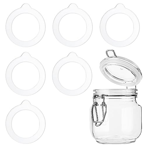 6 Stück Silikon-Ersatzdichtungen, auslaufsichere Gummidichtungen, wiederverwendbar, luftdichte Gummidichtung für Einmachglas-Deckel, normale Weithalsgläser(3.7 * 2.7inch) von NECXON