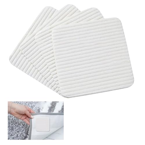 NECXON 4 Stück rutschfeste Teppichunterlage, rutschfeste Teppichpolster, waschbar und langlebig, rutschfeste Aufkleber, geeignet für Anwendungen auf Mehreren Oberflächen (10 x 10 cm) von NECXON
