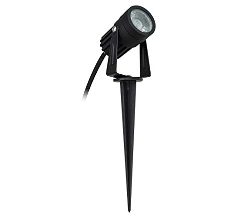NEDES Profi 3 W Gartenlampen Set Strom – Gartenlampe Erdspieß Metall (kein Plastik!), LED Gartenleuchten Tageslicht (4000K), Gartenleuchte IP 67 * LED mini Spot * LED Strahler schwenkbar außen, Aussenstrahler, Wegeleuchte von NEDES