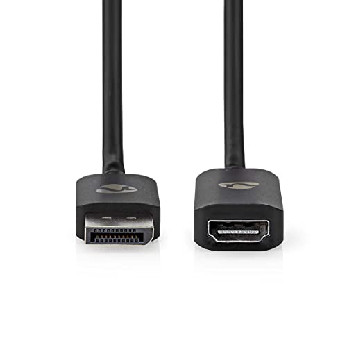 Displayport-Adapter - DisplayPort Stecker - HDMI Ausgang - 8K@30Hz - Vernickelt - Gerade - 0.20 m - Rund - TPE - PVC - Schwarz - Umschlag von NEDIS