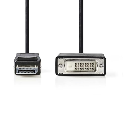 Displayport-Kabel - DisplayPort Stecker - DVI-D 24+1-Pin Stecker - 1080p - Vernickelt - 1.00 m - Rund - PVC - Schwarz - Label von NEDIS