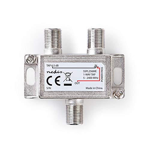 NEDIS CATV-Splitter | 5-2400 MHz | Einführungsverlust: 6.0 dB | Anzahl der Ausgänge: 1 | 75 Ohm | Zink Silber von NEDIS