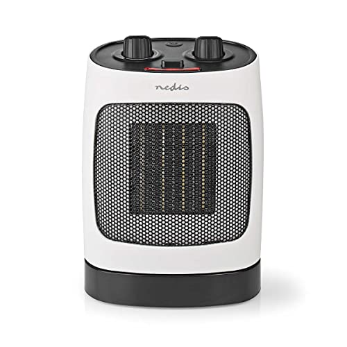 NEDIS HTFA19WT Keramik-PTC-Heizlüfter | 1000/2000 W | 2 Wärme Modes | Verstellbares Thermostat | automatisch drehbar | Überhitzungsschutz | Stolperschutz, Weiss von NEDIS
