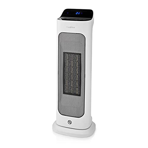 NEDIS HTFA20WT Keramik-PTC-Heizlüfter | 1400/2000 W | 2 Wärme Modes | Verstellbares Thermostat | automatisch drehbar | Überhitzungsschutz | Stolperschutz | Fernbedienung | Timer von NEDIS