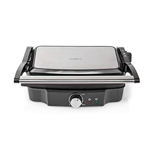 Kontakt Grill - 1500 W - 27.8 x 17 cm - Einstellbare Temperaturregelung - Edelstahl/Kunststoff von NEDIS