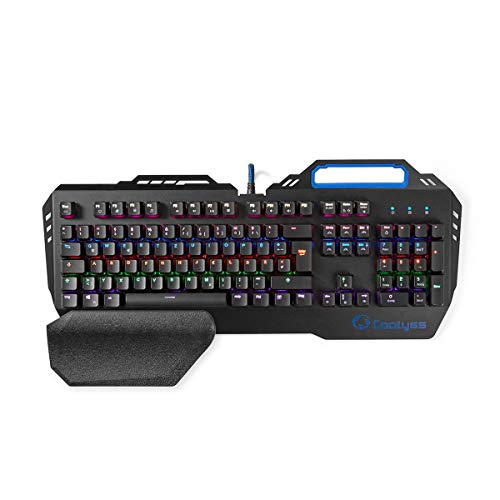 NEDIS - Mechanische Gaming-Tastatur PC - RGB-Beleuchtung - 12 Multimedia-Tasten - Vier Tastenbeleuchtungsmodi -Halterung - Deutsches Layout, schwarz, GKBD400BKDE von NEDIS