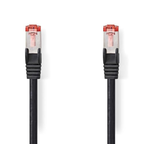 NEDIS CAT6-Netzwerkkabel | RJ45 Stecker | RJ45 Stecker | S/FTP | 0.15 m | Rund | LSZH | Schwarz | Label von NEDIS